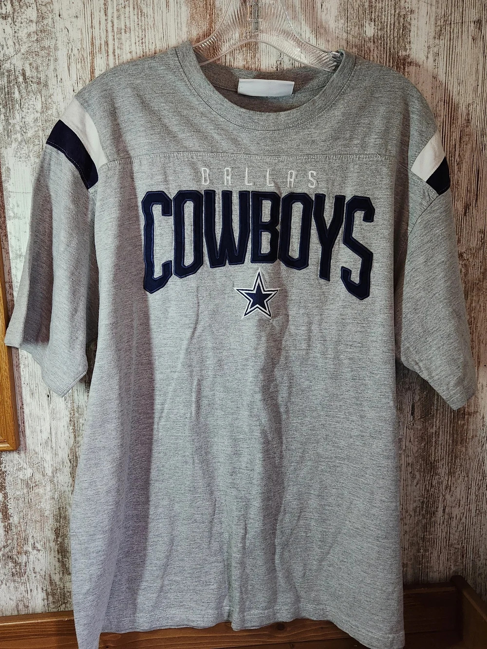 Vintage Dallas Cowboys NFL Authentic Apparel T-Shirt Gray Spellout Men's Large